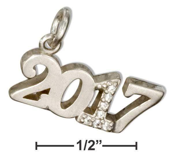 Silver Charms & Pendants Sterling Silver And Crystal Year "2017" Charm JadeMoghul