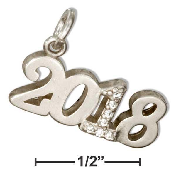 Silver Charms & Pendants Sterling Silver And Crystal Year "2018" Charm JadeMoghul