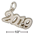 Silver Charms & Pendants Sterling Silver And Crystal Year "2019" Charm JadeMoghul Inc.