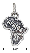 Silver Charms & Pendants Sterling Silver Antiqued "Africa" Map Charm JadeMoghul Inc.