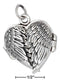 Silver Charms & Pendants Sterling Silver Antiqued Angel Wings Heart Locket JadeMoghul Inc.