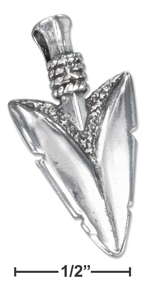 Silver Charms & Pendants Sterling Silver Antiqued Arrowhead Pendant JadeMoghul Inc.