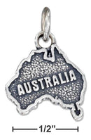 Silver Charms & Pendants Sterling Silver Antiqued "Australia" Map Charm JadeMoghul Inc.