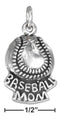 Silver Charms & Pendants Sterling Silver Antiqued Baseball With "Baseball Mom" Charm JadeMoghul Inc.