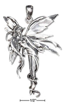 Silver Charms & Pendants Sterling Silver Antiqued Bending Fairy Pendant JadeMoghul Inc.