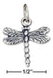 Silver Charms & Pendants Sterling Silver Antiqued Dragonfly Charm JadeMoghul Inc.