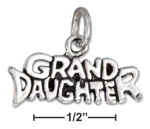 Silver Charms & Pendants Sterling Silver Antiqued "Granddaughter" Charm JadeMoghul Inc.