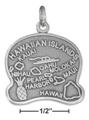 Silver Charms & Pendants Sterling Silver Antiqued Hawaii State Charm JadeMoghul Inc.