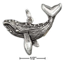 Silver Charms & Pendants Sterling Silver Antiqued Humpback Whale Pendant JadeMoghul Inc.