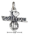 Silver Charms & Pendants Sterling Silver Antiqued "I Heart Volleyball" Charm With A Volleyball JadeMoghul Inc.