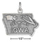 Silver Charms & Pendants Sterling Silver Antiqued Iowa State Charm JadeMoghul Inc.