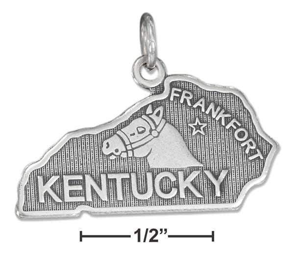 Silver Charms & Pendants Sterling Silver Antiqued Kentucky State Charm JadeMoghul Inc.