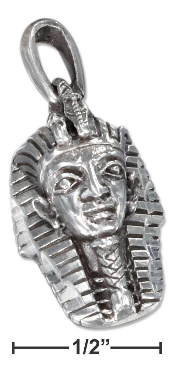 Silver Charms & Pendants Sterling Silver Antiqued King Tut Charm JadeMoghul Inc.