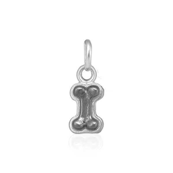 Silver Charms & Pendants Sterling Silver Antiqued Mini Bone Charm Dog Bone JadeMoghul Inc.