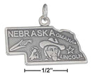 Silver Charms & Pendants Sterling Silver Antiqued Nebraska State Charm JadeMoghul Inc.