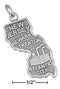 Silver Charms & Pendants Sterling Silver Antiqued New Jersey State Charm JadeMoghul Inc.