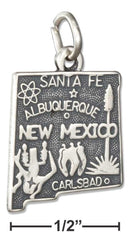 Silver Charms & Pendants Sterling Silver Antiqued New Mexico State Charm JadeMoghul Inc.