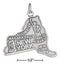 Silver Charms & Pendants Sterling Silver Antiqued New York State Charm JadeMoghul Inc.