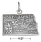 Silver Charms & Pendants Sterling Silver Antiqued North Dakota State Charm JadeMoghul Inc.