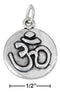 Silver Charms & Pendants STERLING SILVER ANTIQUED OM OR OHM SYMBOL DISK CHARM JadeMoghul