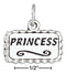 Silver Charms & Pendants Sterling Silver Antiqued Plaque With "Princess" Charm JadeMoghul Inc.