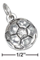 Silver Charms & Pendants Sterling Silver Antiqued Soccer Ball Charm JadeMoghul Inc.