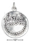 Silver Charms & Pendants Sterling Silver Antiqued Softball With "Softball Mom" Charm JadeMoghul Inc.