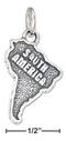 Silver Charms & Pendants Sterling Silver Antiqued "South America" Map Charm JadeMoghul Inc.