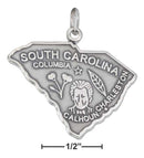 Silver Charms & Pendants Sterling Silver Antiqued South Carolina State Charm JadeMoghul Inc.