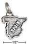 Silver Charms & Pendants Sterling Silver Antiqued "Spain" Map Charm JadeMoghul Inc.