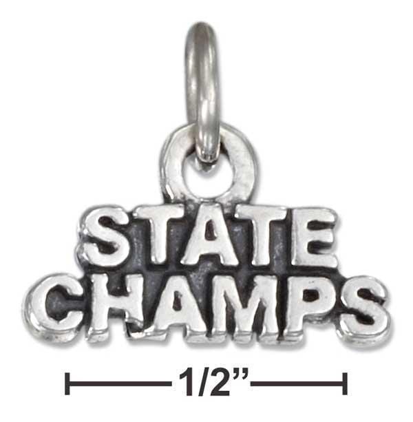 Silver Charms & Pendants Sterling Silver Antiqued "State Champs" Charm JadeMoghul Inc.