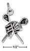 Silver Charms & Pendants Sterling Silver Antiqued Sticks And Mask Lacrosse Charm JadeMoghul Inc.