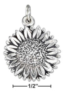 Silver Charms & Pendants Sterling Silver Antiqued Sunflower Charm JadeMoghul Inc.