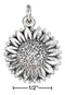 Silver Charms & Pendants Sterling Silver Antiqued Sunflower Charm JadeMoghul Inc.