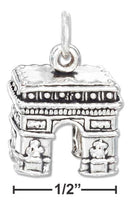 Silver Charms & Pendants Sterling Silver Antiqued Three Dimensional Arc De Triomphe Charm JadeMoghul Inc.