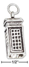 Silver Charms & Pendants Sterling Silver Antiqued Three Dimensional British Telephone Booth Charm JadeMoghul Inc.