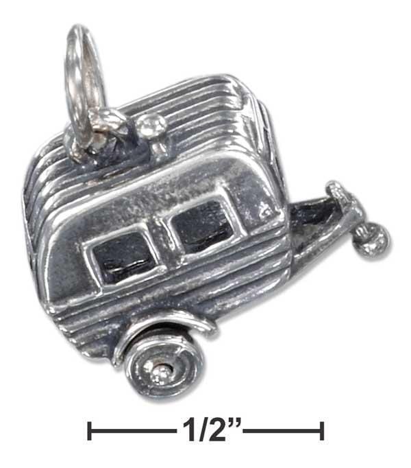 Silver Charms & Pendants Sterling Silver Antiqued Three Dimensional Camper Charm JadeMoghul Inc.