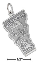 Silver Charms & Pendants Sterling Silver Antiqued Vermont State Charm JadeMoghul Inc.