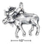 Silver Charms & Pendants Sterling Silver Antiqued Walking Moose Charm JadeMoghul Inc.