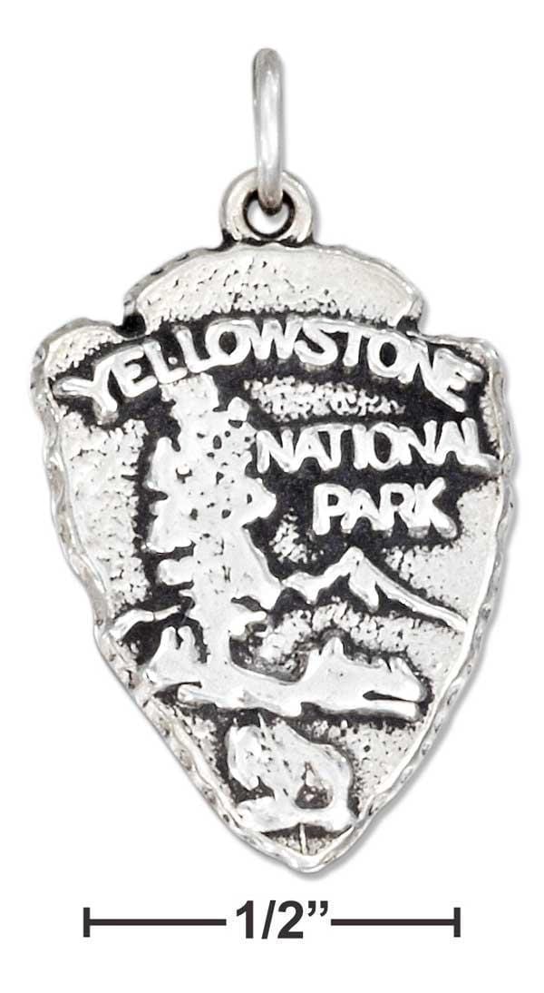 Silver Charms & Pendants Sterling Silver Arrowhead Shape "Yellowstone National Park" Sign Charm JadeMoghul Inc.