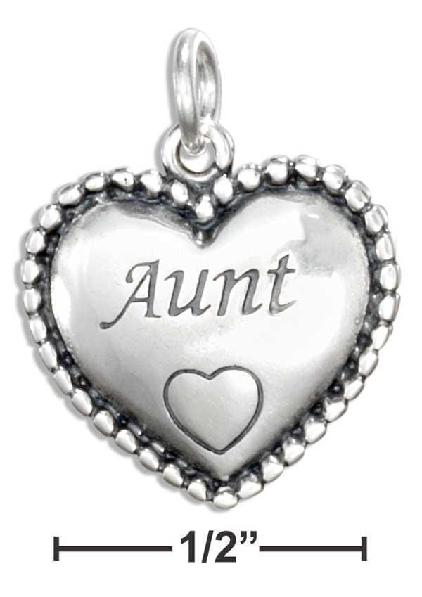 Silver Charms & Pendants Sterling Silver "Aunt" Heart Charm JadeMoghul Inc.