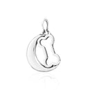 Silver Charms & Pendants Sterling Silver Bark At The Moon Dog Bone Pendant With Moon JadeMoghul