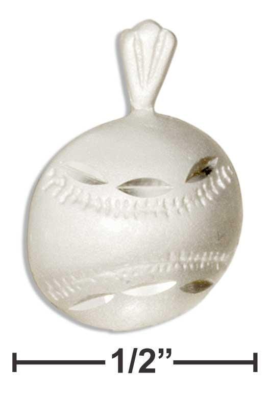 Silver Charms & Pendants Sterling Silver Baseball Pendant JadeMoghul