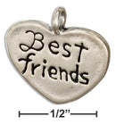 Silver Charms & Pendants Sterling Silver "Best Friends" Heart Message Pendant JadeMoghul Inc.