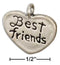 Silver Charms & Pendants Sterling Silver "Best Friends" Heart Message Pendant JadeMoghul Inc.