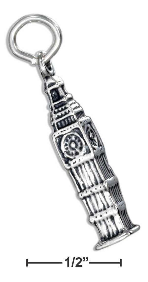 Silver Charms & Pendants STERLING SILVER BIG BEN CLOCK CHARM JadeMoghul