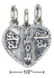 Silver Charms & Pendants STERLING SILVER "BIG SIS, LITTLE SIS, MOM" 3- PIECE BREAKAWAY HEART CHARM JadeMoghul