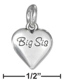 Silver Charms & Pendants STERLING SILVER BIG SIS SMALL HEART CHARM JadeMoghul