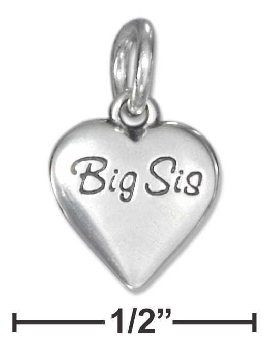 Silver Charms & Pendants STERLING SILVER BIG SIS SMALL HEART CHARM JadeMoghul