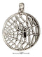 Silver Charms & Pendants Sterling Silver Black Spider In Web Pendant JadeMoghul Inc.